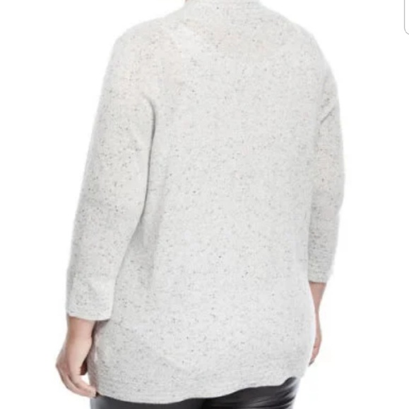 Neiman Marcus Draped Ribbed Cardigan 2x Grey - Picture 2 of 8